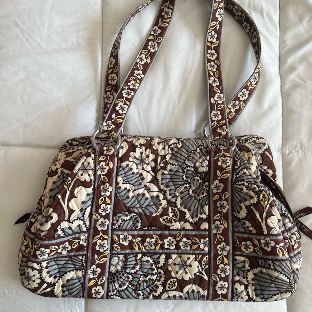 Vera Bradley Floral Shoulder Bag in Brown and Gray